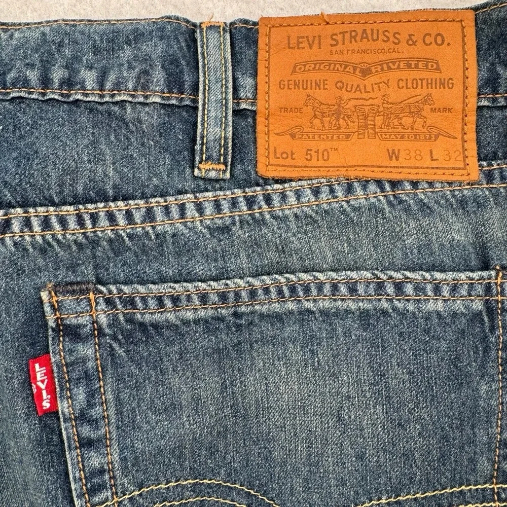 Levis‎ Lot 510 Jeans Performance Mens 38x32 Lightweight Big E Slim Medium Wash
